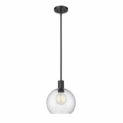 Matte Black Steel and Glass Globe LED Pendant