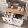 Okak 67"H Wooden Pantry Cabinet with Adjustable Storage & Open Shelves, Microwave Buffet Cabinet for Kitchen,Dining Room - 3 of 4
