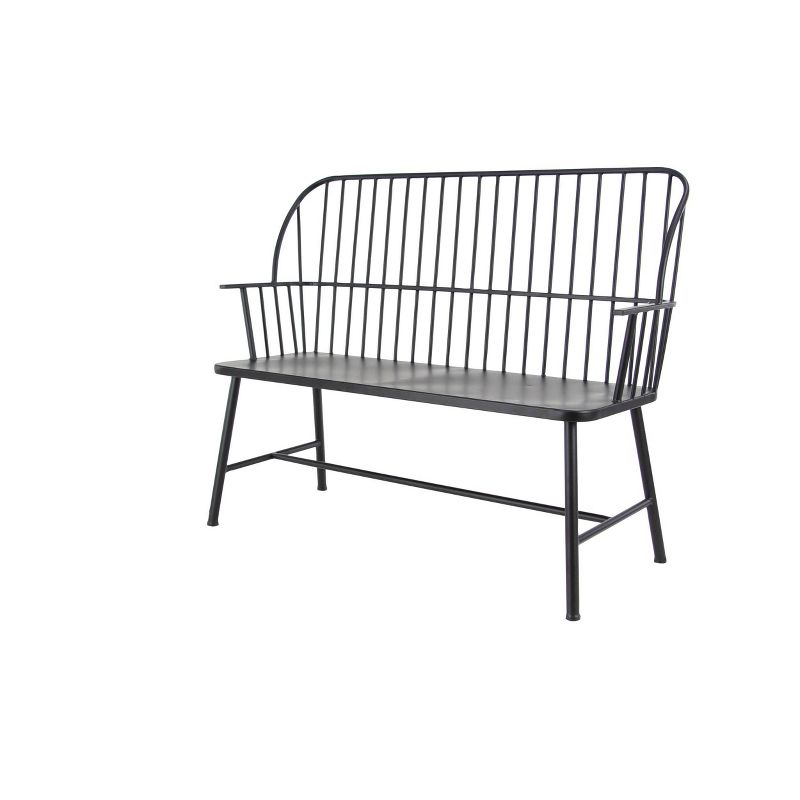 Traditional Outdoor Patio Bench - Black - Olivia &#38; May, 6 of 20