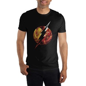 DC Comics Flash Family Logo Specialty Soft Hand Print Men's Black Tee T-Shirt Shirt - 1 of 1