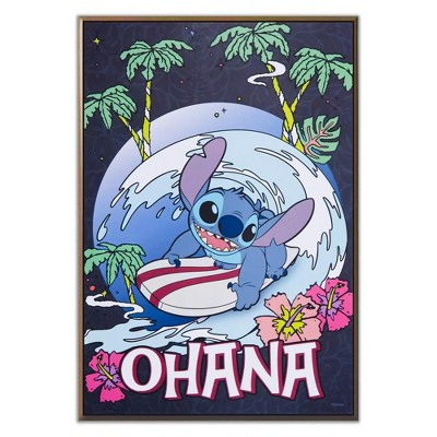 Silver Buffalo Disney Lilo & Stitch "Ohana" 13 x 19 Inch Framed MDF Wall Art