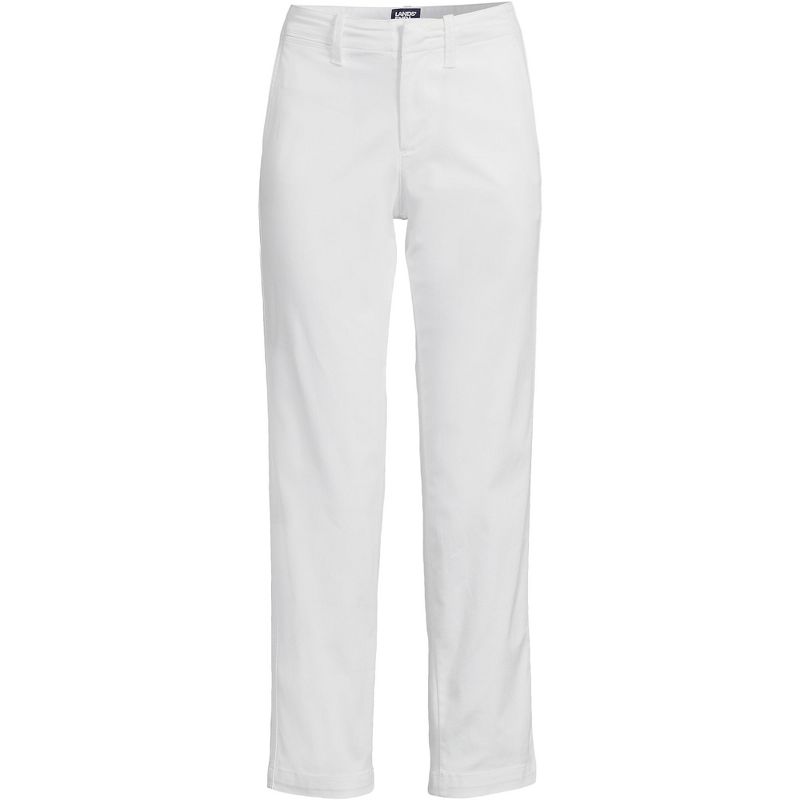 Lands' End Women's Mid Rise Classic Straight Leg Chino Ankle Pants, 3 of 5