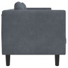 vidaXL 3-Seater Sofa - Dark Gray Velvet - Plush Cushions - Modern Design - Living Room Furniture - 76.2"x30.3"x27.6" - 4 of 4