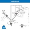 Mount-It! Full Motion Dual Monitor Mount with Spring Arms, 17 in. to 32 in. with Tilt, Rotation, Swivel, Height Adjustment, Clamp or Grommet, Black - 3 of 4