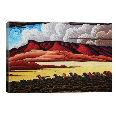 26" x 40" x 0.75" Wild Horses In The Canyonlands by Kim Douglas Wiggins Unframed Wall Canvas - iCanvas