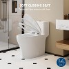 One Piece Toilets, Dual Flush 0.8/1.28 GPF Elongated Toilet, MAP 1000g, 16.73 Inch Comfort Chair Seat ADA Height, Soft Closing Seat, Modern White - 3 of 4