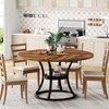VANOMi Round Dining Table for 4-6, 47 inch Wood Dining Room Table with Storage Shelf - 3 of 4