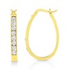 Haus of Brilliance 14k Yellow Gold Plated Silver 1.0 Cttw Channel Set Diamond Hoop Earrings - 3 of 4