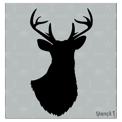 Stencil1 Antlered Deer Silhouette - Stencil 5.75" x 6"