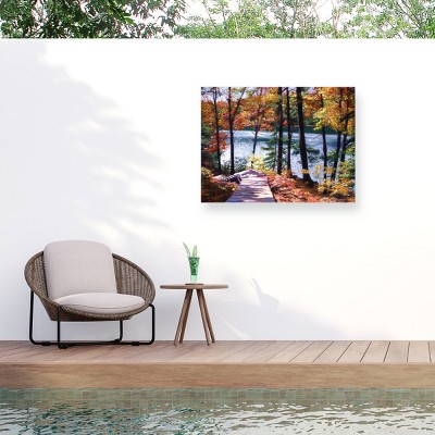 Trademark Fine Art - "Autumn Boardwalk" Outdoor Canvas