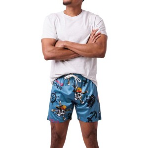 One Piece Live Action Straw Hat Pirate icons All-Over Print Men's Dark Blue Active Mesh Shorts - Small - 1 of 4