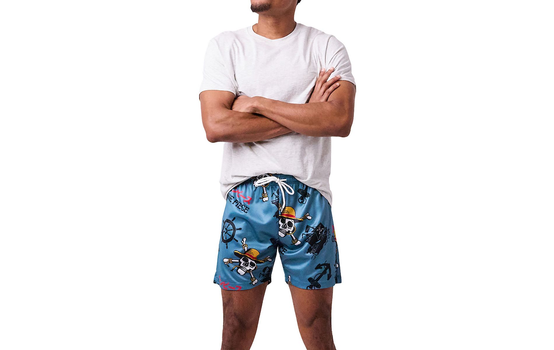 One Piece Live Action Straw Hat Pirate icons All-Over Print Men's Dark Blue Active Mesh Shorts