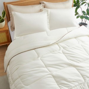 Peace Nest 3 Piece Reversible Silky Luxury Soft Satin Comforter with 2 Satin Pillowcases - 1 of 4