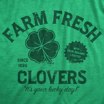 Мужские футболки Crazy Dog T-Shirts, Inc. Mens Funny T Shirts Farm Fresh Clovers St Patricks Day Novelty Tee for Guys - Crazy Dog Men's T Shirt for Saint Patrick's Day Green L — фото 2