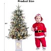Artificial Christmas Tree Pre-Lit Christmas Tree with Snowflakes and Red Berries, Christmas Tree with White Elk Base for Home, Porch, Office - 3 of 4