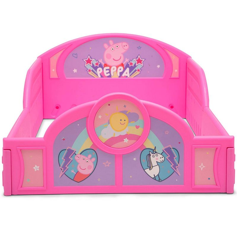 Toddler Peppa Pig Plastic Sleep and Play Kids&#39; Bed with Attached Guardrails - Delta Children, 5 of 12
