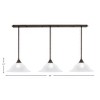 Toltec Lighting Any 3 - Light Chandelier in  Bronze with 16" White Marble  Shade - 2 of 2