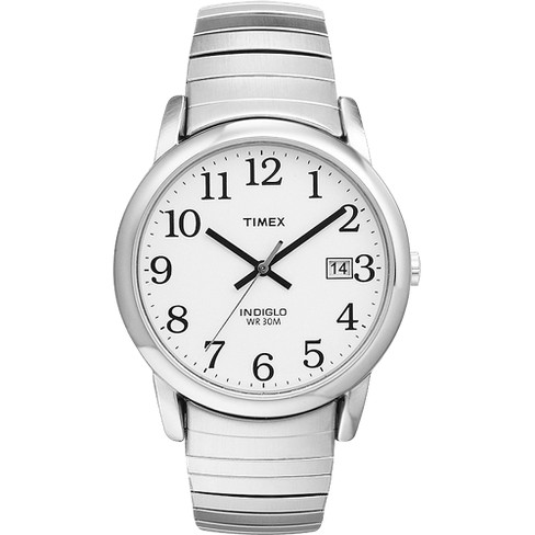 Men's Timex Easy Reader Expansion Band Watch - Silver T2h451jt : Target
