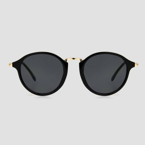 Women's Metal Round Sunglasses - Universal Thread™ Black/Gold