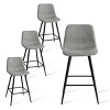 Bingo 26" Upholstered Counter Height Stool with Black Leg (Set of 2 and 4 ) , Midbar Stool for Kitchen Island, Indoor Furniture - Maison Boucle - 2 of 4