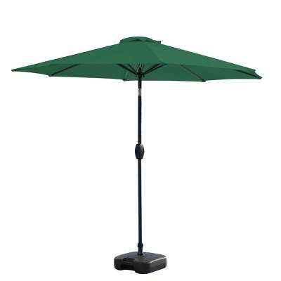 WestinTrends 9 Ft Outdoor Patio Market Table Umbrella with Square Plastic Fillable Base