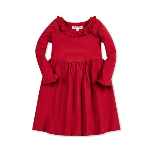 Hope & Henry Girls' Long Sleeve Ruffle Trim Dress, Kids : Target