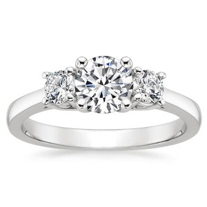 Noel Engagement Ring Womens Sterling Silver 3 Stone Cz Ginger Lyne Collection - 1 of 4