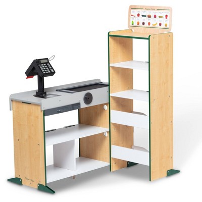 Wooden Fresh Mart Grocery Store with Conveyor Belt for Kids