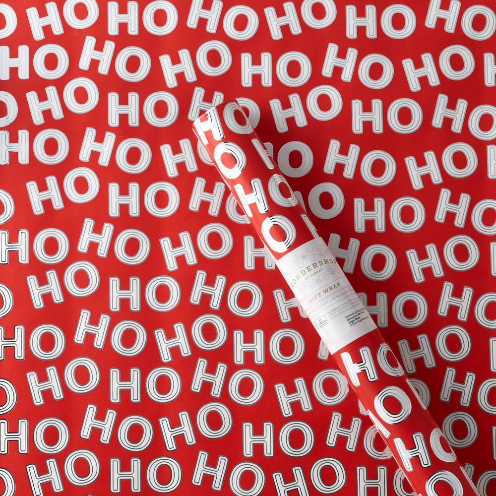 20 sq ft 'Ho Ho Ho' Gift Wrap Red - Wondershop