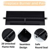 Orieon 22.5-Inch Square Gas Fire Pit Burner Pan, 80,000 BTU Outdoor Drop-In Kit for Natural Gas & Propane, Black Steel. - 3 of 4