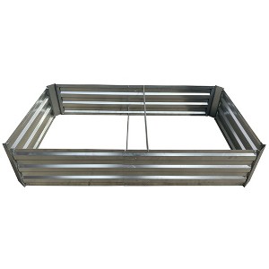 Yard Tuff Galvanized Steel Raised Garden Bed, Modern Outdoor Planter Box, Silver - 1 of 4