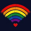 Adult Design By Humans Wifi Spreading Love Heart Pride By Belugastore T-Shirt - 2 of 2