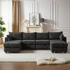 NicBex Modular Sectional Sofa Corduroy Fabric Upholstered U-Shaped Sectional Sofa with Storage Ottoman for Living Room,Apartment - 3 of 4