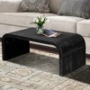 48" Natural Wood Coffee Table with Curved Art Deco Design and Farmhouse Vintage Craft with Easy Assembly - 2 of 4