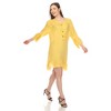 Women's Sheer Crochet Knee Length Cover Up Dress - White Mark - 2 of 4