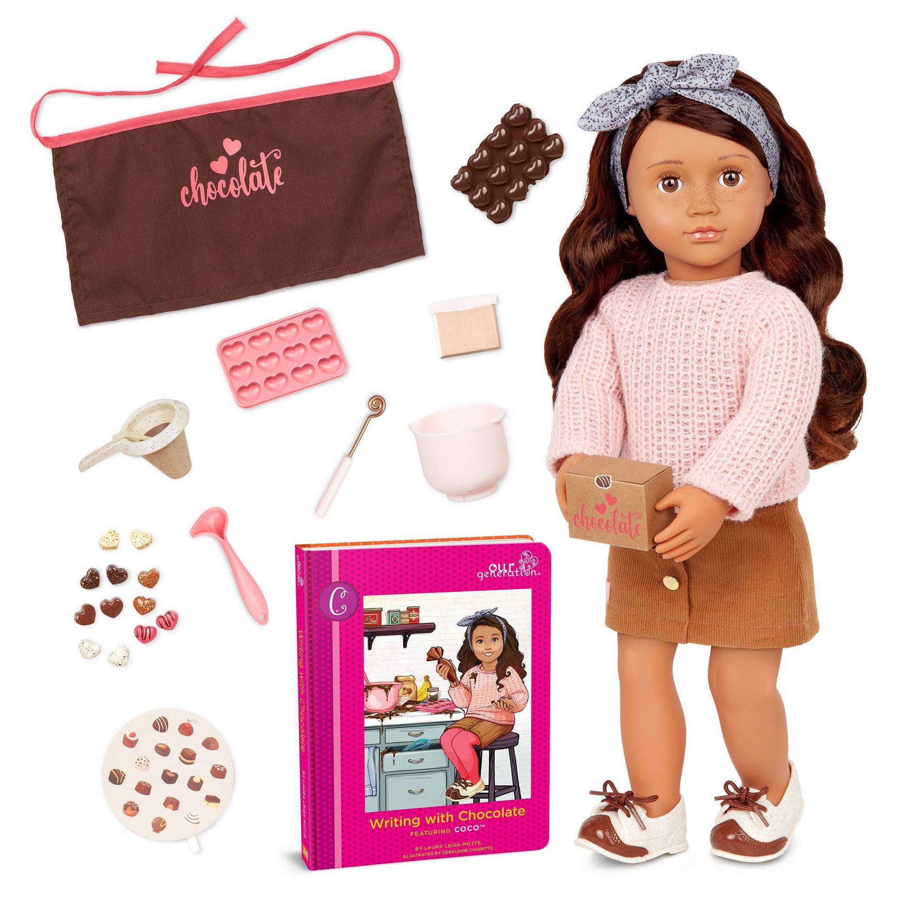 Our Generation Coco Posable 18" Baking Doll & Storybook