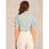 INSPIRE CHIC Women's Office Button Down One-Piece Short Sleeve Bodysuit Work Shirt - 4 of 4