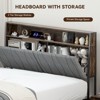 COMHOMA Metal Bed Frame with 2 Storage Drawers,  Power Outlets, 2-Tier Storage Headboard, LED Lighting - 2 of 4