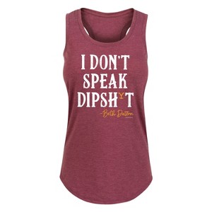 Women's - Yellowstone - Beth Dutton "I Don't Speak Dipshi-t" Graphic Racerback Tank - 1 of 4