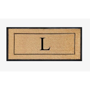 A1HC Natural Coir and Rubber Backing Monogrammed Door Mat, Anti-Shed Entry Doormat - 1 of 4