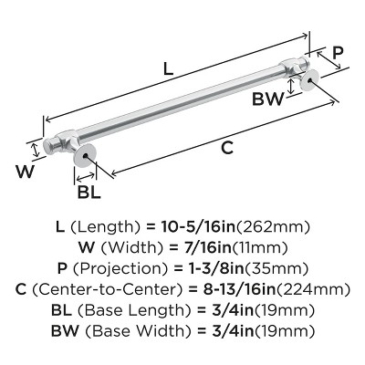 Polished Chrome Traditional Cabinet Drawer Pull with Mounting Hardware
