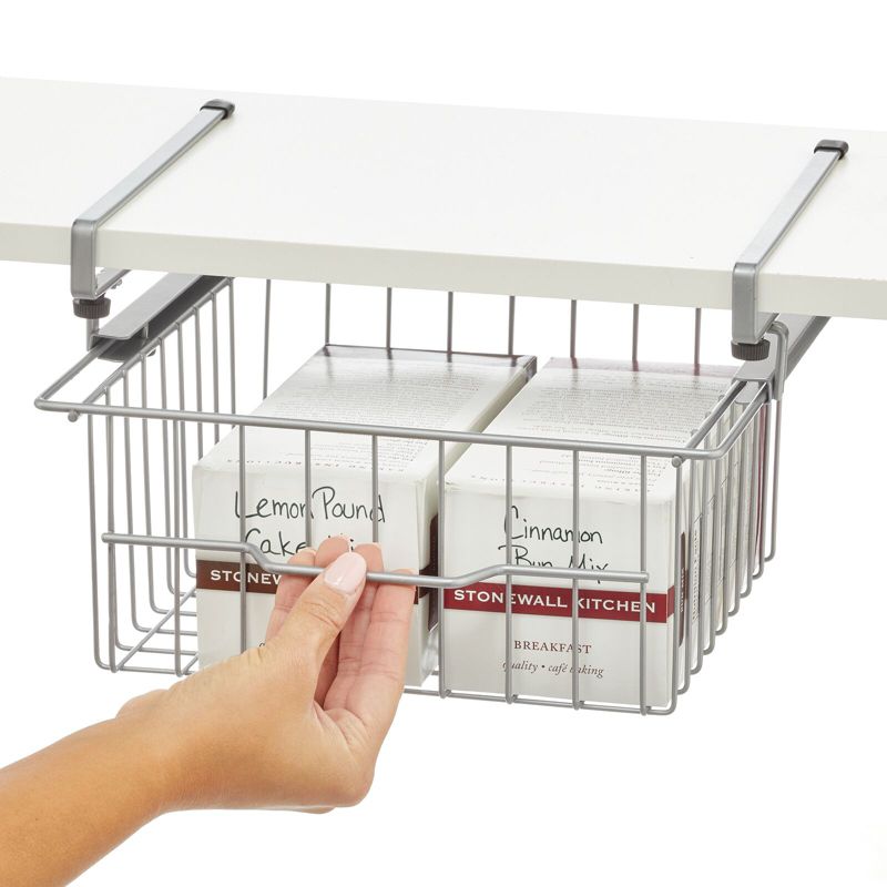 mDesign Compact Hanging Pullout Drawer Basket - Shelf Organizer, 1 of 7