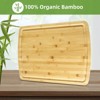 Bamboo Wood Cutting Board for Kitchen,  Large Chopping Board, Wooden Cheese Charcuterie Board - 4 of 4