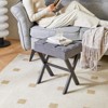 Itopfox Square Makeup Stool with X-Leg Foot Rest, Linen Ottoman Seat, Multi-Use as Small Side Table for Bedroom, Living Room, Dark Gray - 4 of 4
