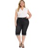 Agnes Orinda Women's Plus Size Mid-Rise Curvy Skinny Stretch Denim Jean Capri - 3 of 4