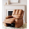 22'' Recliner Chai, Manual PU Leather Recliner with Cup Holders & Side Pockets, Ergonomic Design for Nursery, Living Room, Bedroom - 2 of 4