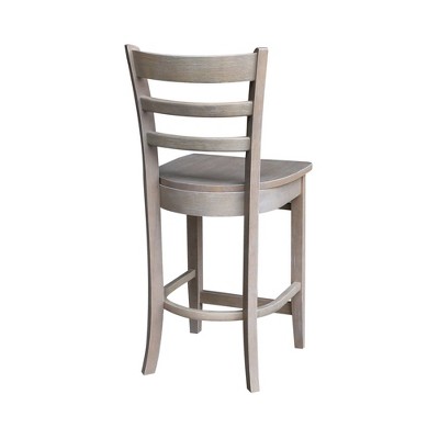 Emily 41" Gray Solid Wood Counter Height Barstool