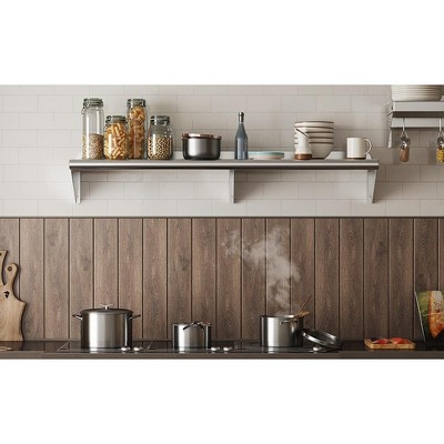 Whizmax 12" x 72" Stainless Steel Wall Mount Shelf with Backsplash