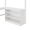PAGED Full Size Loft Bed with Desk, Modern Wooden Bed Frame with Storage Shelves, Ladder and Guardrail for Bedroom - 4 of 4