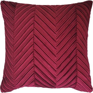 20"x20" Oversize Chevron Square Throw Pillow Red - Edie@Home: Indoor Velvet, Woven, Removable Cover, Hidden Zipper - 1 of 4